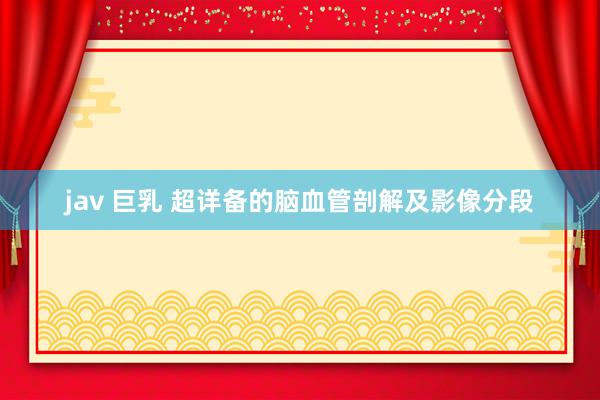 jav 巨乳 超详备的脑血管剖解及影像分段