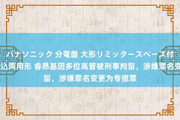 パナソニック 分電盤 大形リミッタースペース付 露出・半埋込両用形 睿昂基因多位高管被刑事拘留，涉嫌罪名变更为专揽罪