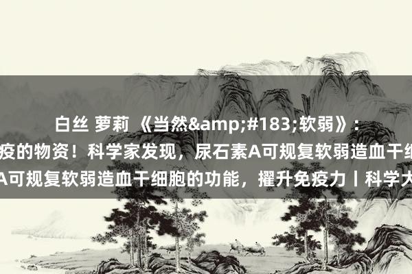 白丝 萝莉 《当然&#183;软弱》：石榴中藏有增强造血和免疫的物资！科学家发现，尿石素A可规复软弱造血干细胞的功能，擢升免疫力丨科学大发现