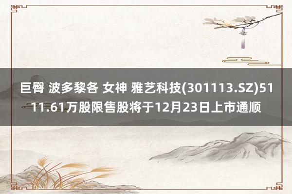 巨臀 波多黎各 女神 雅艺科技(301113.SZ)5111.61万股限售股将于12月23日上市通顺