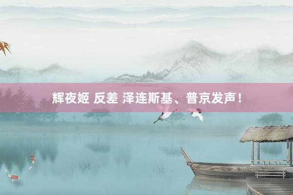 辉夜姬 反差 泽连斯基、普京发声！