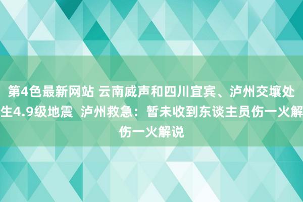 第4色最新网站 云南威声和四川宜宾、泸州交壤处发生4.9级地震  泸州救急：暂未收到东谈主员伤一火解说