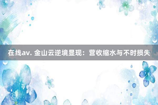 在线av. 金山云逆境显现：营收缩水与不时损失