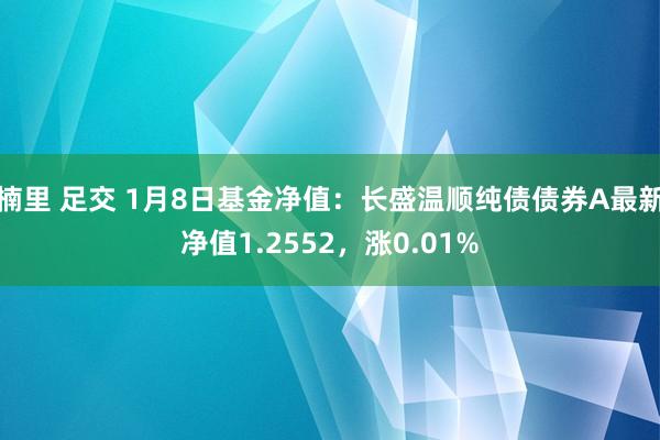 楠里 足交 1月8日基金净值：长盛温顺纯债债券A最新净值1.2552，涨0.01%