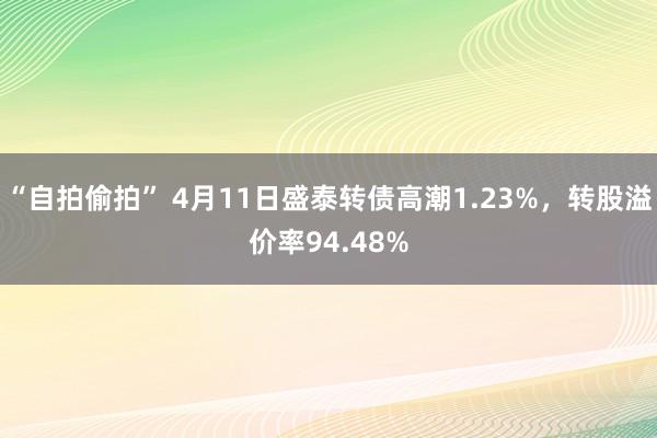 “自拍偷拍” 4月11日盛泰转债高潮1.23%，转股溢价率94.48%