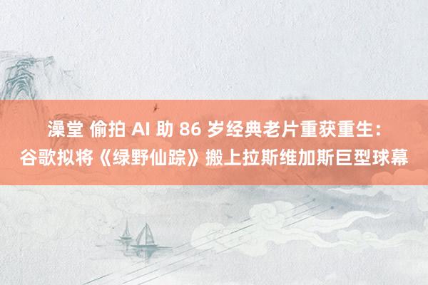 澡堂 偷拍 AI 助 86 岁经典老片重获重生：谷歌拟将《绿野仙踪》搬上拉斯维加斯巨型球幕