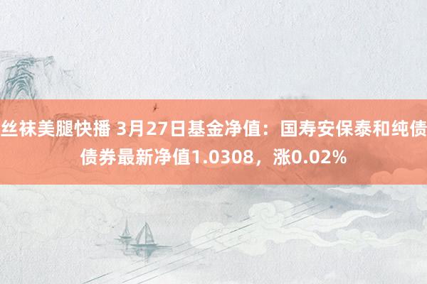 丝袜美腿快播 3月27日基金净值：国寿安保泰和纯债债券最新净值1.0308，涨0.02%