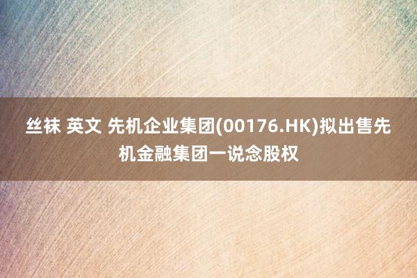 丝袜 英文 先机企业集团(00176.HK)拟出售先机金融集团一说念股权