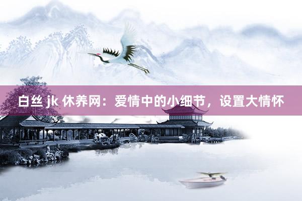 白丝 jk 休养网：爱情中的小细节，设置大情怀