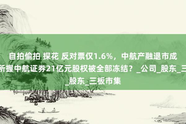 自拍偷拍 探花 反对票仅1.6%，中航产融退市成定局！所握中航证券21亿元股权被全部冻结？_公司_股东_三板市集