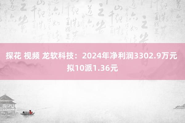 探花 视频 龙软科技：2024年净利润3302.9万元 拟10派1.36元